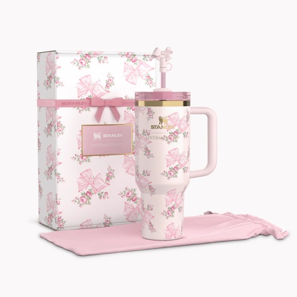 Stanley LoveShackFancy 40 oz Rosa Beaux Pink Tumbler - Picture 1 of 10